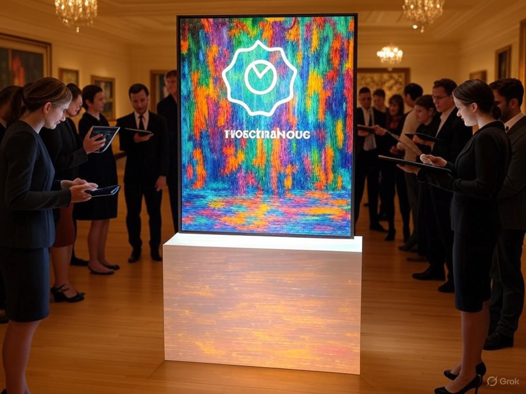 Blockchain-enabled art auction scene