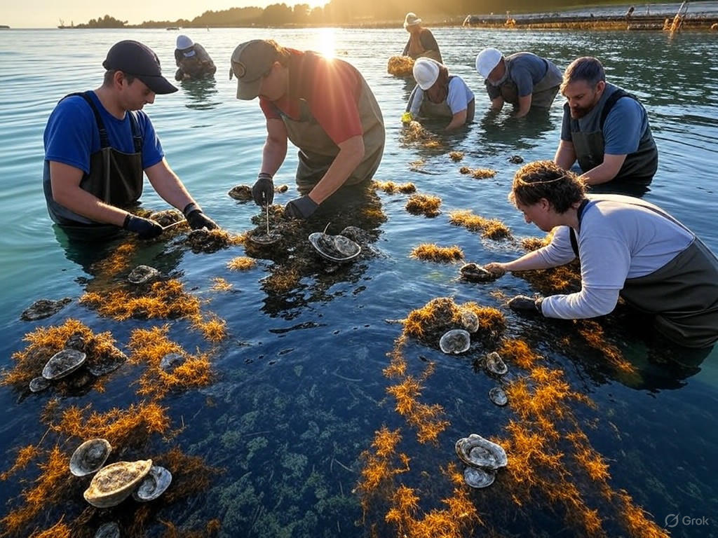 Oyster reef restoration in Chesapeake Bay