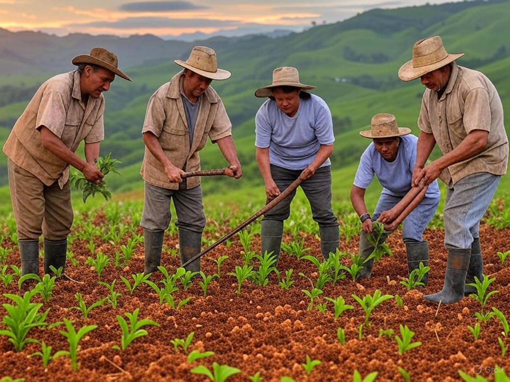 Colombian farmers at work