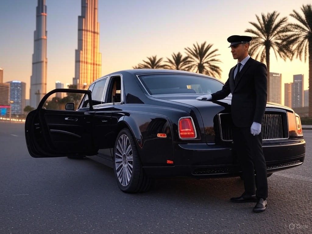 Chauffeur service in Dubai's luxury district