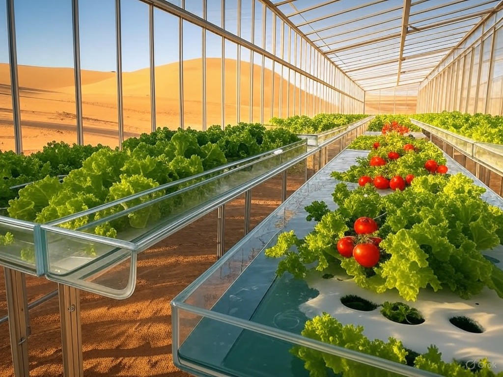 Dubai desert hydroponic greenhouse