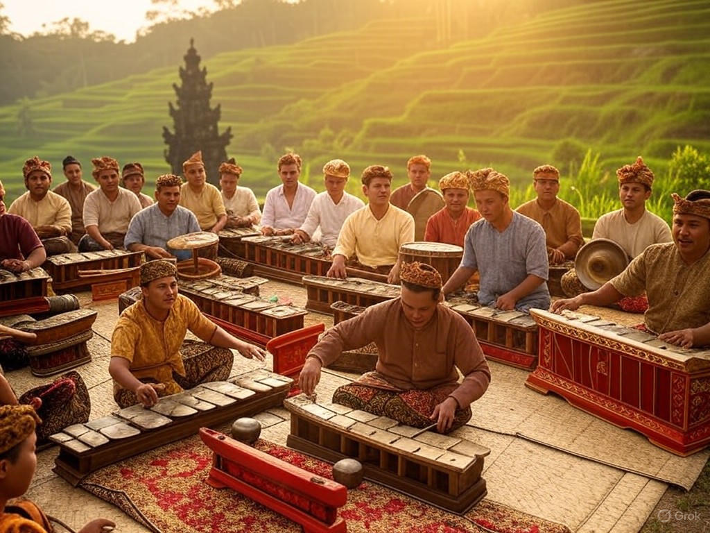 Gamelan Musicians in Rural Bali