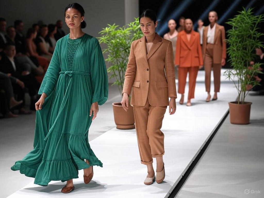 Global fashion show with hemp clothing
