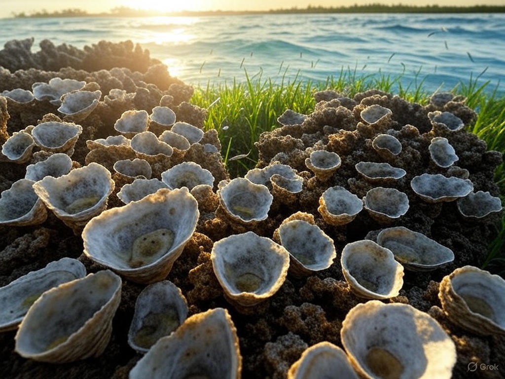 Restored oyster reef in the Gulf of Mexico