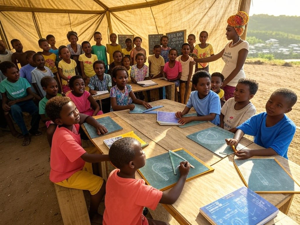 Haitian literacy class in session