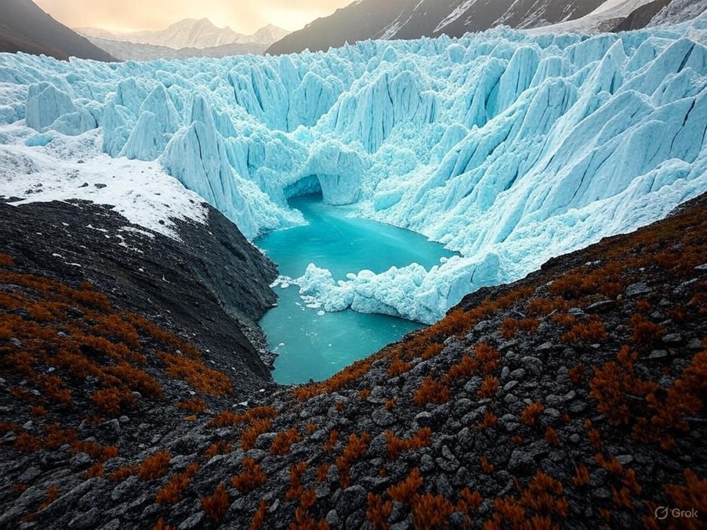 Glacier melt in the Himalayas