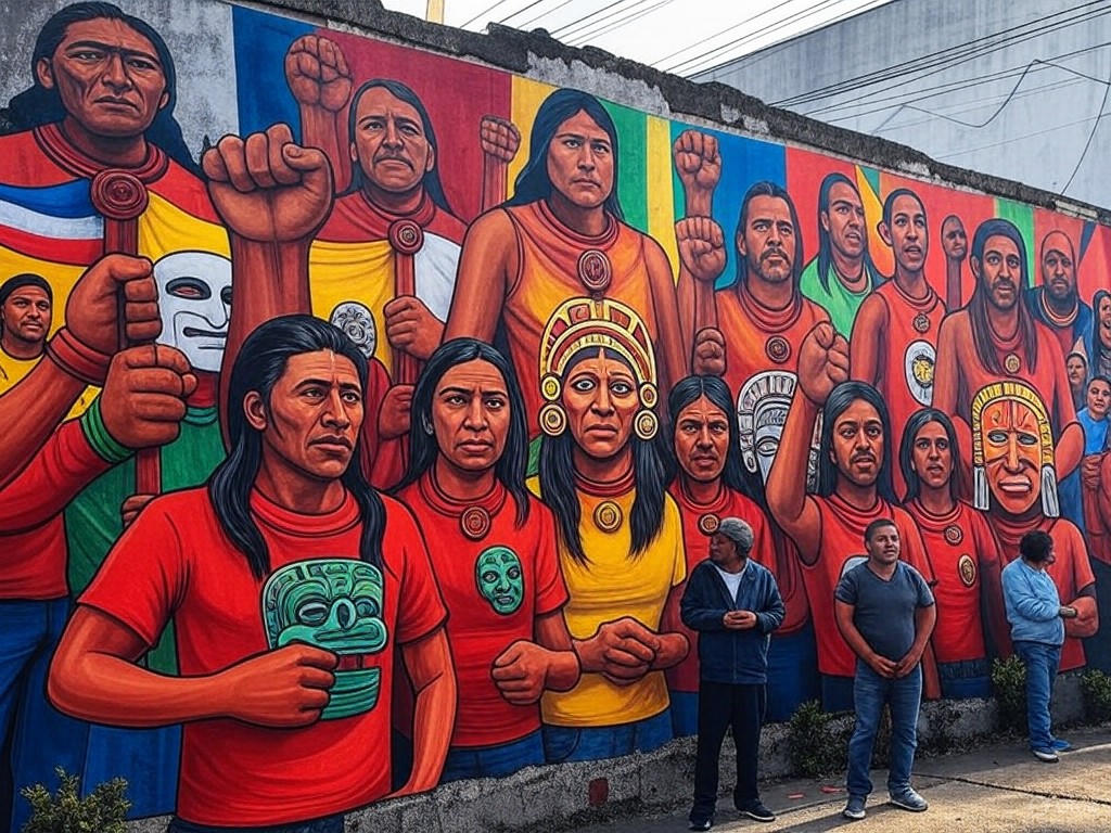 Dynamic street art in Mexico City reflecting political activism