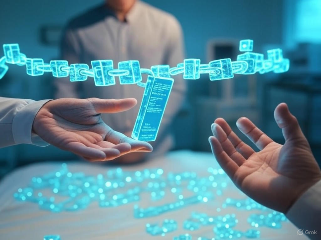 Patient data flow on a blockchain