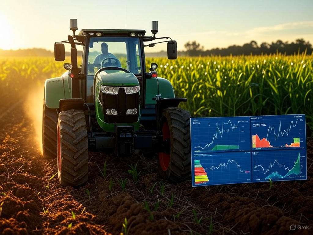 Data visualization of precision farming efficiency