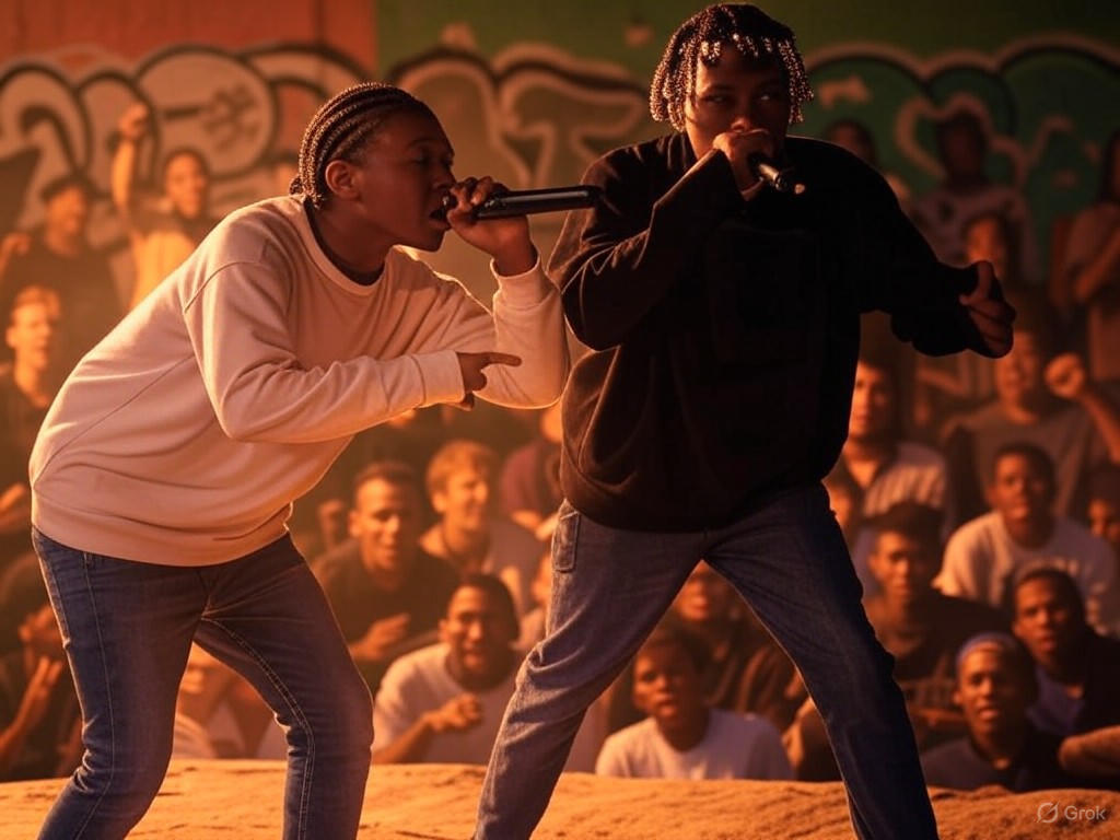 A dynamic performance by a South African hip-hop duo