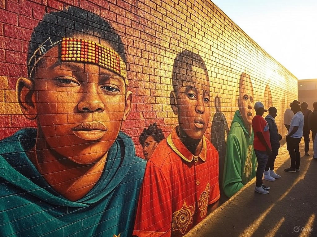 Vibrant street art inspired by South African hip-hop