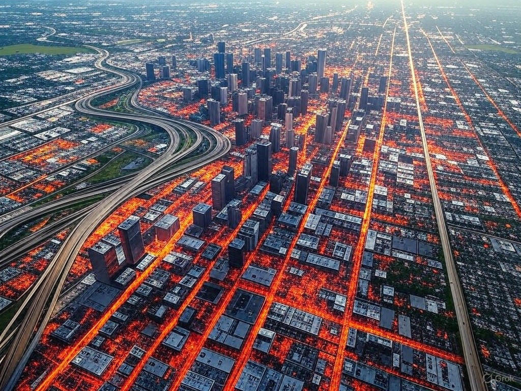Satellite view of urban heat disparities