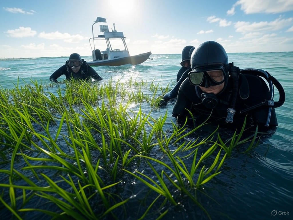 Seagrass planting operation