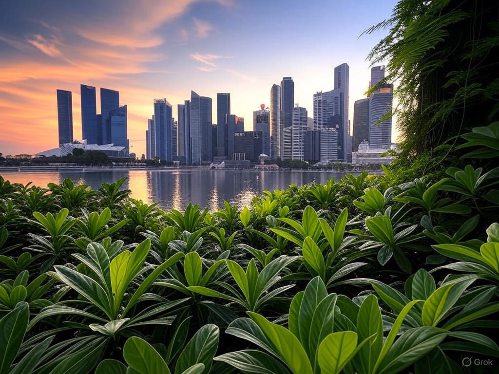 Singapore Skyline with Vertical Gardens