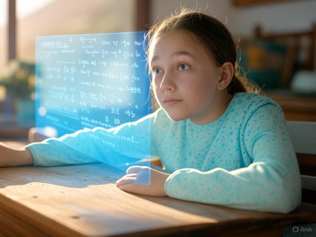 Student interacting with AI tutor