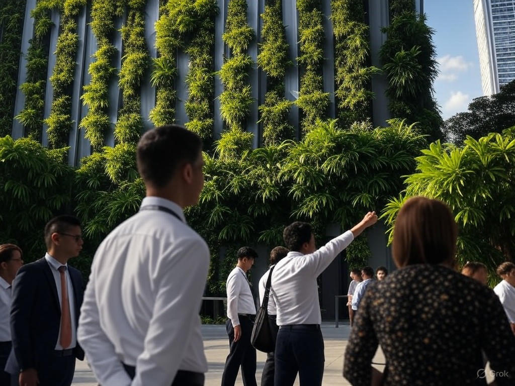 Vertical Gardens in Singapore: Greening Urban Spaces