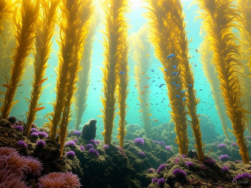 Vibrant kelp forest ecosystem